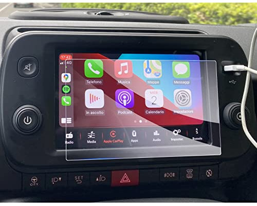 GAFAT Compatibile con Fiat Panda City Cross/Hybrid 2021-2023 2024 7 Pellicola Protettiva per Navigazione, 7 Uconnect Pellicola in Vetro Temperato per Panda Cross 2022, Antiurto, 9H Anti Graffio