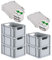 PROREGAL SuperSparSet 5x Eurobox NextGen Economy mit Scharnierdeckel & grünen Verschlüssen | Griffe offen | HxBxT 22x30x40cm | 20 Liter | Eurobehälter Transportbox Transportbehälter Stapelbehälter