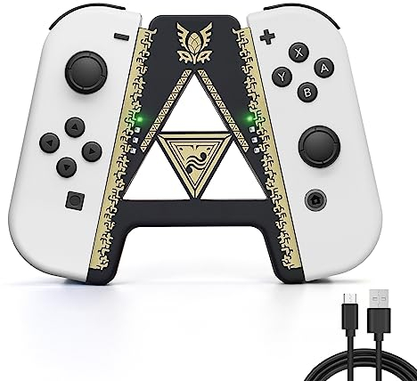 DLseego Joy Con Griffe für Switch,Joycon Grip Controller Tragbarer A-förmiger Griff, Joycon Handgriff für Switch OLED,Joy Con Halterung Plug and Play - Goldenes Schwarz