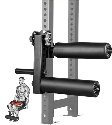 HMWOKPOT Seated Leg Extension and Curl Machine Adjustable Plate Loaded Leg Extension Attachment, Fitness Squat Rack Accessories for Effective Leg Muscle Training
