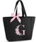Vavabox A-Z Tote Bag Monogrammierte Tragetasche - Wasserdichte,Geschenke Für Frauen,Braut Und Brautjungfern (G, Schwarz)
