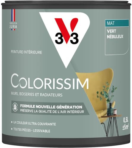 V33 Peinture multi-supports Colorissim® Vert nébuleux Mat 0,5L