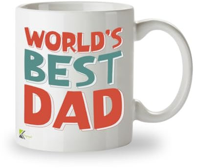 Kruzroyal DZ813 World's Best Dad Mug - 11oz White Ceramic Coffee Cup Gift for Dad, Father, Papa - Perfect Father's Day Present & Birthday Gift