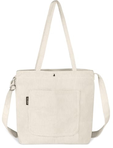 flintronic Damen Handtasche, Umhängetasche Damen, Cord Tasche Damen Umhängetasche, Shopper Schultertaschen, Crossbody Bag mit Schultergurt für Arbeit Reisen Einkaufen Schule Alltag