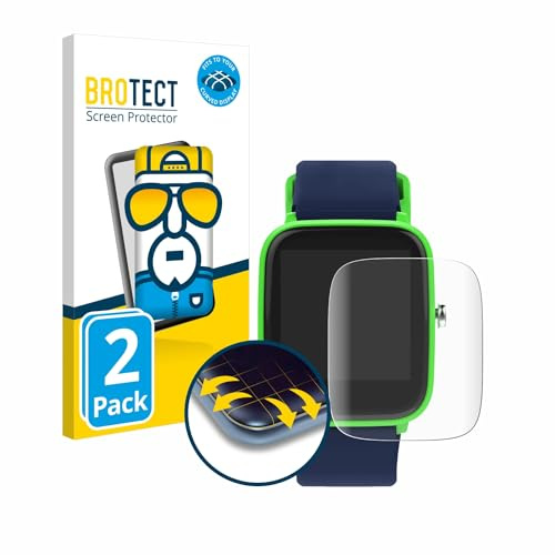 BROTECT Schutzfolie für Ice-Watch ICE Smart junior 1.0 | 2 Stück Transparenter Displayschutz Made in Germany Klare Full-Screen Folie Full-Cover 3D Curved Montage Kit