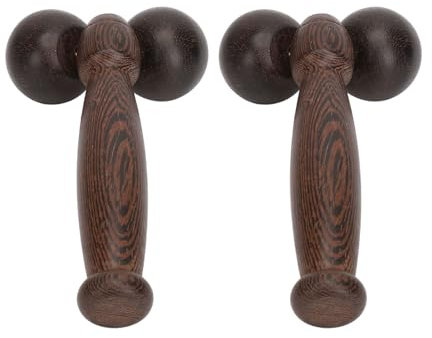 Masseur à Rouleaux à Main En Bois, 2 Pièces, Masseur à Rouleaux Manuel à Double Boule, Muscles du Visage Et du Cou, Rouleau En Bois Pour Tout le Corps Pour Auto-massage