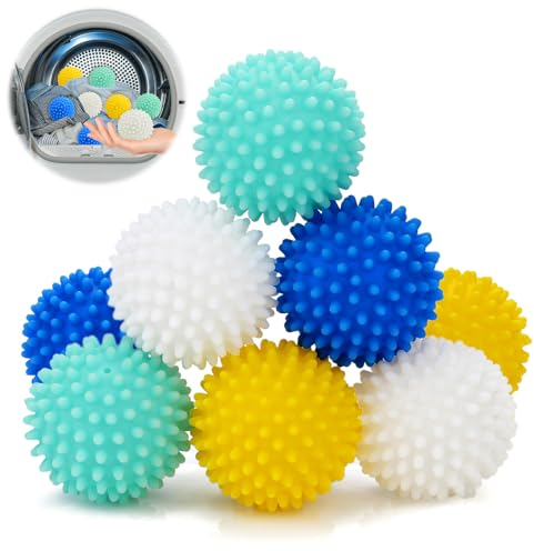 SWTYExt Waschbälle 8 Stück Trocknerbälle Wiederverwendbare Wäscheball Igelball Trockner Ball 65mm Dryer Balls Flauschigere 4 Farben Trocknerkugeln für Wäschetrockner Trockner