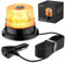 Justech 40 LEDs Warnleuchte Rundumleuchte 360° Gelb Blitzleuchte 7 modus mit 5m Netzkabel Doppelter Schraube 12V / 24V Warnlicht mit Magnetfuß Notfallblinklampe Magnet Transparent für Auto LKW usw