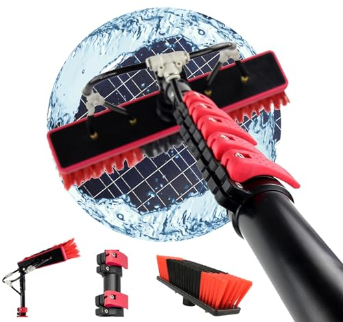 Ddasam Teleskop waschbürste，Teleskop-Waschbürste Teleskopstange,PV Anlage Reinigungsgerät, Universal Waschbürste, Fensterreiniger,24FT/7.2M für solaranlagen und Fenster