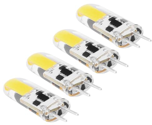 LEDLOCLB Pack De 4 Ampoules LED G6.35 3W AC/DC 12V COB Angle De Faisceau 360° Dimmable LED Silicone,Blanc Chaud,3W 4 Pièces À Intensité Variable