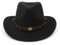 FULUJIDI Fedora Trilby Filzhut Hut Western Cowboy Fedora Hüte Mit Lederband Männer Frauen Panama Filz Kappe Breit Brim Trilby Gentlemen Jazz Hut Damen Party 55 To58 cm Schwarz