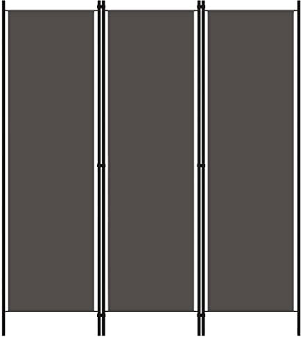 Paravent Outdoor Wetterfest Blackout Curtain 3-TLG. Raumteiler Anthrazit 150x180 cm