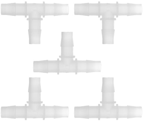 Hihaha Vacuum Tubing Connector T Shaped 3 Way Vacuum Tubing Connector Car Plastic 1/2'' 5pcs Clear
