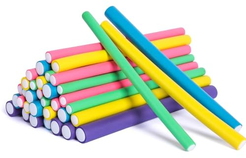 Lockenwickler Große Locken,10pcs DIY Wave Styling Kit Haar Lockenwickler Rollen Hair Curler für Waves Styler mit Styling-haken, 24cm