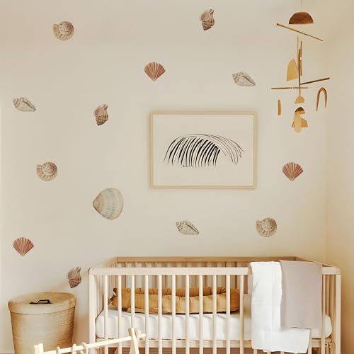 Funlife Unter dem Meer Wandsticker Unterwasserwelt Tiere Wandtattoo für Badezimmer Kinderzimmer Babyzimmer Spielzimmer Mädchen Junge, Muscheln