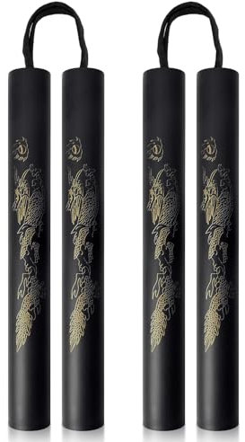 Wpxmer 2 Stück Moosgummi-Trainingsstäbe, schwarze Kampfsportstäbe für Anfängerübungen, 25,4 x 3,3 cm