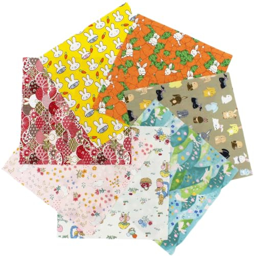Niedliche Kaninchenmuster, vorgeschnittene Stoffbündel, Quilten, Baumwollstoff, Quadrate, 12,7 x 12,7 cm, zum Nähen, Scrapbooking, Basteln, 42 Stück