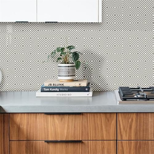 Klebefolie Möbel Geometrisch Beige Braun Selbstklebende Folie Vinyl Selbstklebende Tapete Wasserdicht Möbelfolie Dekorative Wandtapete Wohnzimmer Schrank Tapeten 1P (40x100 cm)