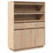 vidaXL Highboard 89x34x116,5 cm Massivholz Kiefer, Beistellschrank, Highboard Holz, Highboard mit Türen, Hochschrank, Highboard Massivholz