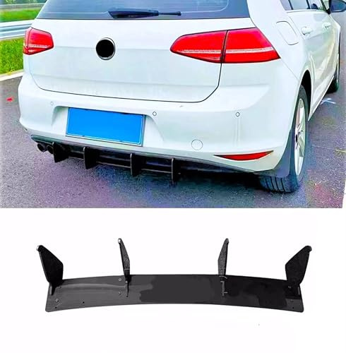 For Auto Perfectionists UK Rear Blade Style Shark Fin Diffuser Compatible With VW Golf MK7 TSI TDI 2013-2016 ABS Gloss Black