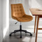 IDIMEX Drehstuhl Alison höhenverstellbar Gold - Bürostuhl mit Rollen weicher Stoffbezug modernes Design für Home-Office Arbeitszimmer