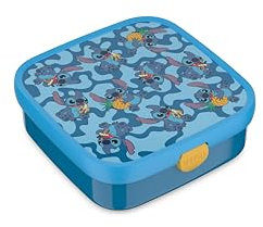 Mepal - Bento Brotdose Groß Campus - Bento Lunchbox für Kinder - Inklusive 2 auslaufsicheren Bento Fächern & Gabel - Bento-Fach ist mikrowellengeeignet - 2x 200 + 1250 ml - Stitch