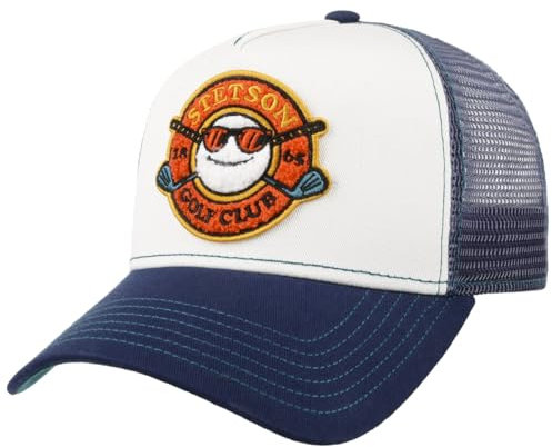 Stetson Golf Club Trucker Cap aus Baumwolle Herren Sommer Winter weiß-blau One Size