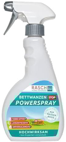 RASCH HOME DEFENDER® Bettwanzen Spray [500ML] - Spray zur Bettwanzen Bekämpfung Hochwirksam - Mittel zur Bettwanzenbekämpfung - Laborgeprüftes Anti Bettwanzenspray mit effektiver Sofortwirkung