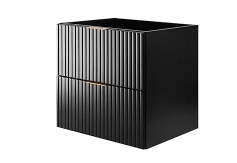 RODAN - Unterschränke fürs Bad 60 cm Schwarz - Waschbeckenunterschrank - Unterschrank Waschbecken mit Zwei leise schließenden Schubladen - Waschtisch Unterschrank