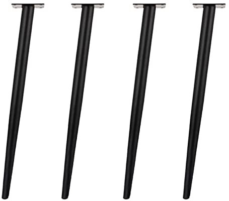 SZITW Lot de 4 Pieds de Meuble réglables en métal Robuste pour Meubles TV, Armoire, Table de Chevet, Pieds de canapé en Acier avec vis, Noir (26 Pouces), Hauteur d'inclinaison 65 cm