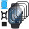 Lutree Protector de Pantalla para Apple Watch Series 9/8/7 45mm, 3 Piezas 3D Cobertura Completa Fácil de Instalar, HD Anti-Arañazo Antihuellas Flexible Película Protectora