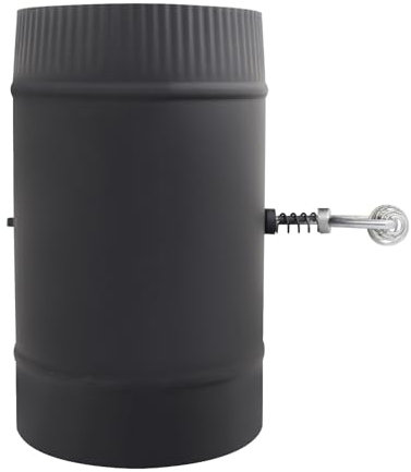 Tubo stufa con valvola a farfalla per canna fumaria camino manicotto serrandola per stufa a legna regolatore tiraggio per tubo fumi manuale chiusura rotante disco forno a legna (200mm)