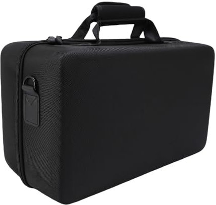 Oreilet Game Console Hard Case, Slim Home Game Console Protective Travel Bag, Hard Shell Carrying Case with Large Capacity, Controller Storage,Shoulder Strap, Shockproof (Black)