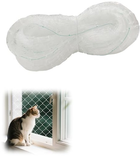 ROEOWENE Rete per Gatti Balcone Trasparente 4x3m Rete Protezione Gatti Finestra Rete Anti Uccelli per Orto Retes Gatto Terrazzo,Giardino Retes Protettiva per Balconi per Scale,Terrazzee,Finestre