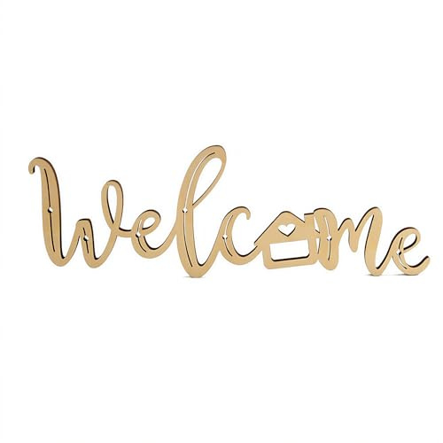 Tivleed Welcome Sign Wooden Wall Sign Wooden Wall Decor Art, Front Door Decor Home Kitchen Farmhouse Apartment Porch Decor, 6.8x20x0.4cm (6.8 * 20 * 0.4cm-House)