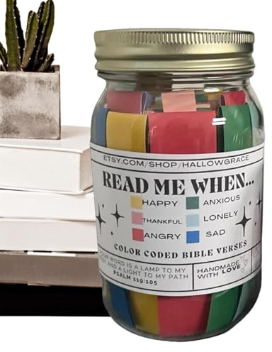 Zahoken Bocal avec versets de la Bible, 67 codes de couleur faits à la main – Art chrétien portable, Cheer Me up for Get Well Soon, homme et femme, cadeau d'anniversaire