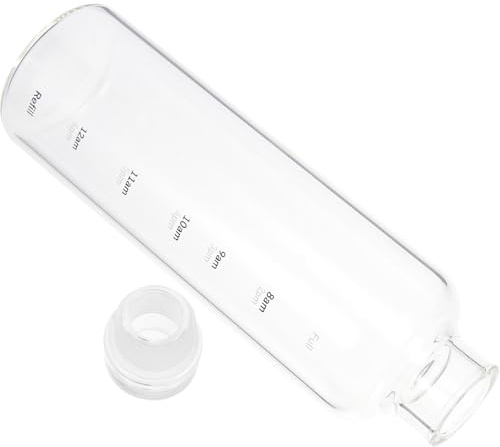 HONITANO Borraccia in Vetro Borosilicato Trasparente con Beccuccio Ergonomico e Isolamento Termico Bottiglia Acqua Pratica e Resistente per Sport Palestra Campeggio e Viaggi