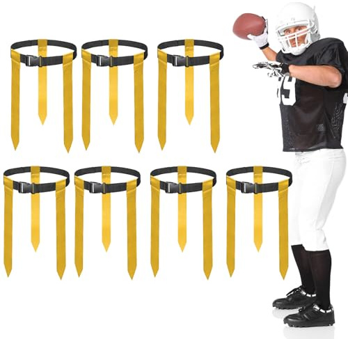 Tag Rugby Gürtel mit 3 Flaggen – 130cm Verstellbarer Flag Football Gürtel mit Klettverschluss für Kinder, Jugendliche & Erwachsene – Robuste Rugby Ausrüstung für Training, Schule & Familienspiele