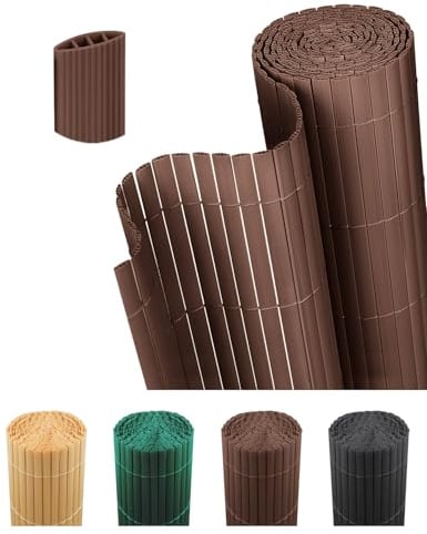 paramondo PVC Sichtschutzmatte Dreifache Verstärkung Innen, 120x500cm Braun | Privatsphäre Balkon Sichtschutz Zaun für Garten Terrasse, Sichtschutzzaun Windschutz Wetterfest mit Strukturierte Oberfläche