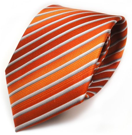 TigerTie Designer Seidenkrawatte in gestreift - Krawattenbreite 8 cm