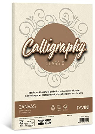 Favini A69Q314 Calligraphy Canvas, A4, elfenbeinfarben, 50 Blatt