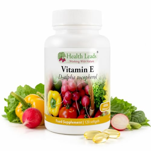 Vitamin E 400IU | Natural D-Alpha Tocopherol | 120 Capsules | Health Leads | Natural D-Alpha Vitamin E, not synthetic DL-Alpha. High-strength 400IU, 4-month supply and no magnesium stearate.