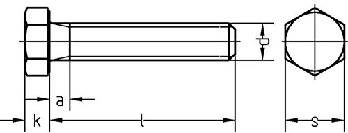 DIN EN ISO 4017, Sechskantschrauben 8.8 mit Gewinde bis Kopf, M 16 x 30, galv. Verzinkt gelb chromatiert, VE: 50Stück