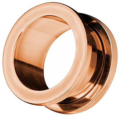 Piercingfaktor Flesh Tunnel Ohr Schraub Ear Plug Piercing Edelstahl Schraubverschluss Ohrpiercing Creole 8 mm Rosegold Rose Gold