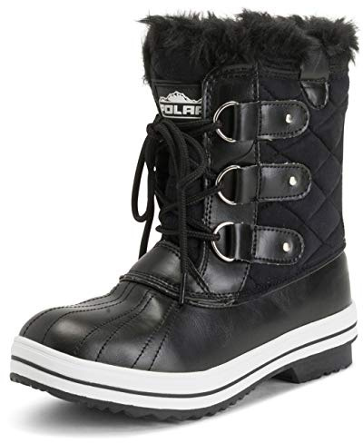 Donna Trapuntato Breve Anatra Foderato Di Pelliccia Allacciare Stivali - BLS36 AYC0016