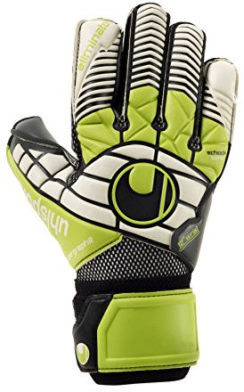 Uhlsport Handschuhe Eliminator SUPER Graphit Torwarthandschuhe, Schwarz/Grün/Weiß, 11.0
