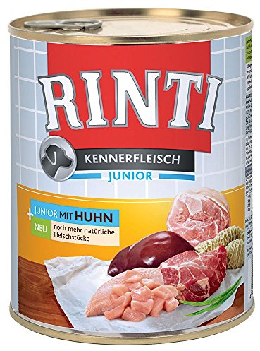 Rinti Pur Kennerfleisch Junior Huhn für Hunde, 12er Pack (12 x 800 g)