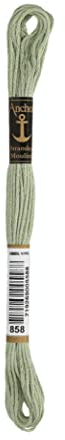 Anchor Sticktwist 4635000-00858 graugrün Stickgarn, 100 % Baumwolle