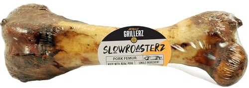 Grillerz Pork Femur Bone, 1 Count, Rawhide Free, All Natural Treat for All Breeds, Gluten Free, Long Lasting, Easy to Digest, For Adult Life Stages, Dog Chew for Healthy Teeth