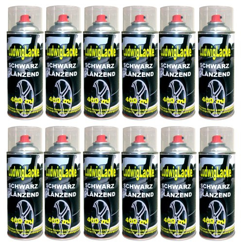 Standardspray 12 Lackspray Schwarz glänzend 400 ml je Spraydose